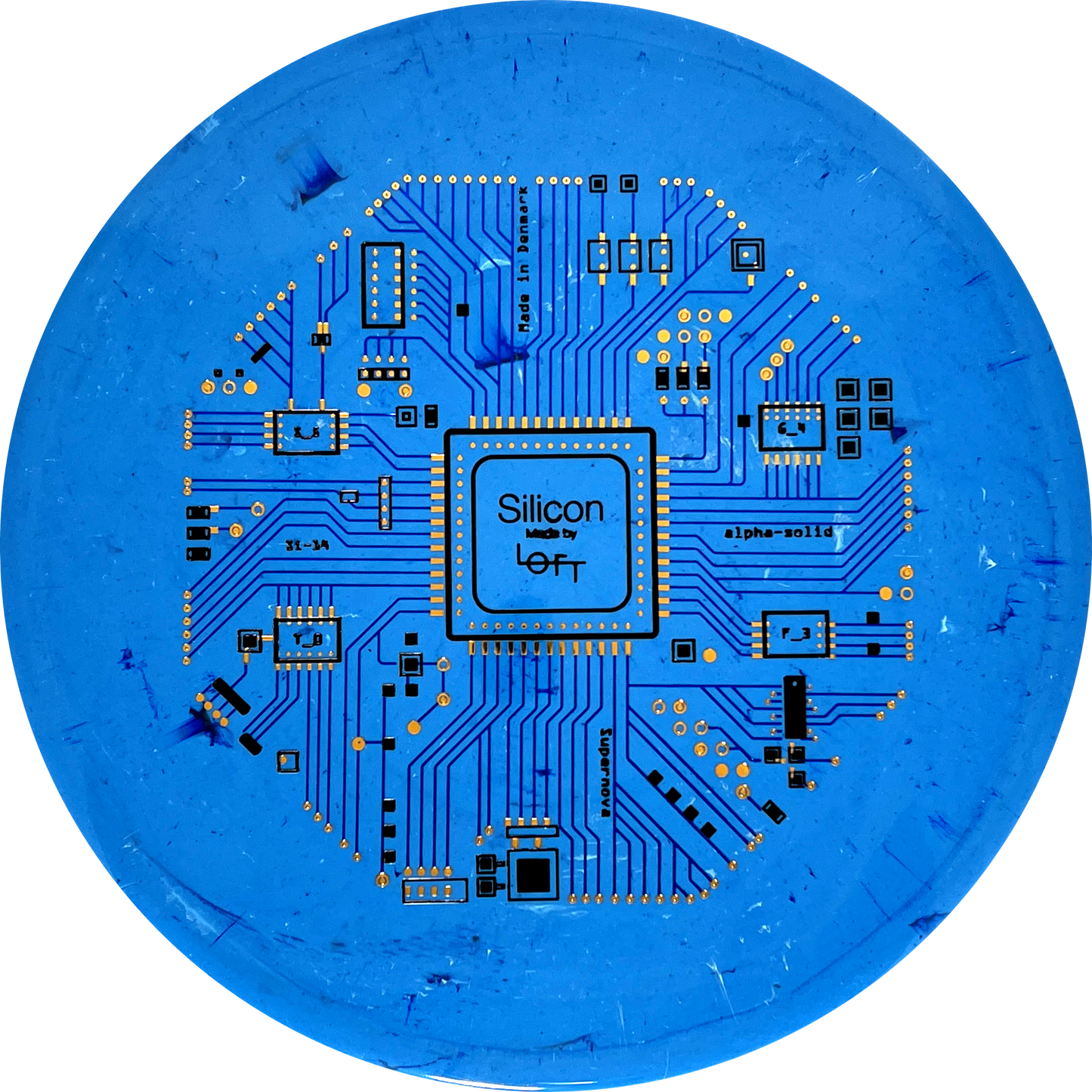 Alpha-solid Silicon Supernova Microchip Stamp